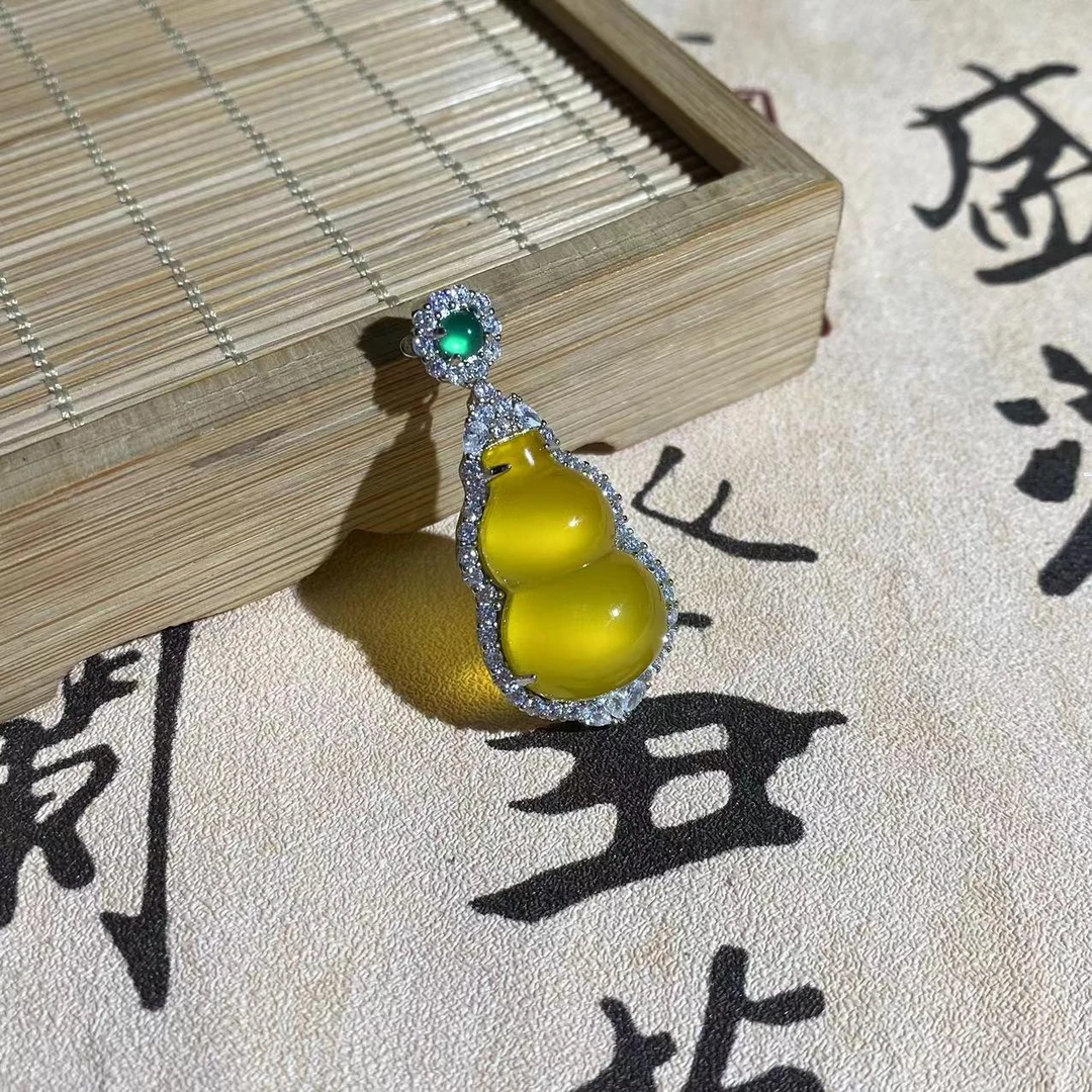 非金属吊坠 「福妙轩」明萤吊坠｜925银镶嵌｜国风简约古法雕刻