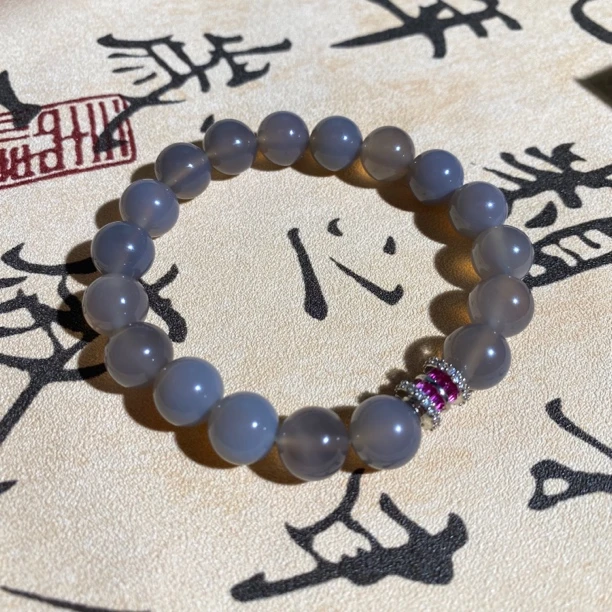 非金属手链 「福妙轩」灰锦手串｜国风简约单圈时尚