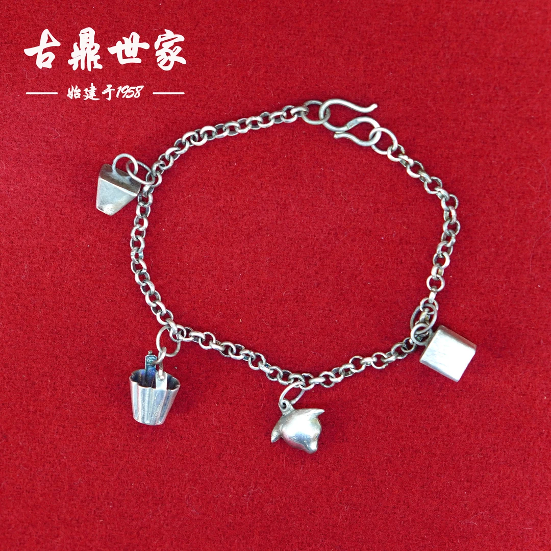 足银手链 小八件手链手工气质时尚百搭复古小众简约素款轻奢精美