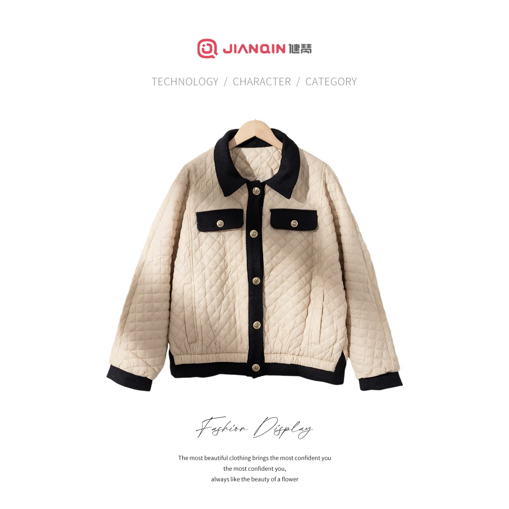 线下499！A81586小香风外套短款外套纯色高级感外套时尚休闲秋冬季