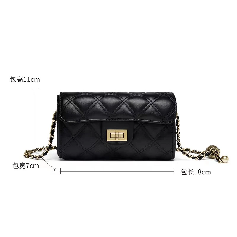 线下788！ 小香风+轻奢  菱格包~单肩 时尚百搭 小包包 F2303