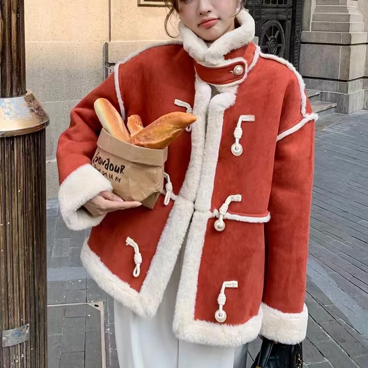 线下699！加绒加厚&皮毛一体 ~ 机车服外套+立领 A87586