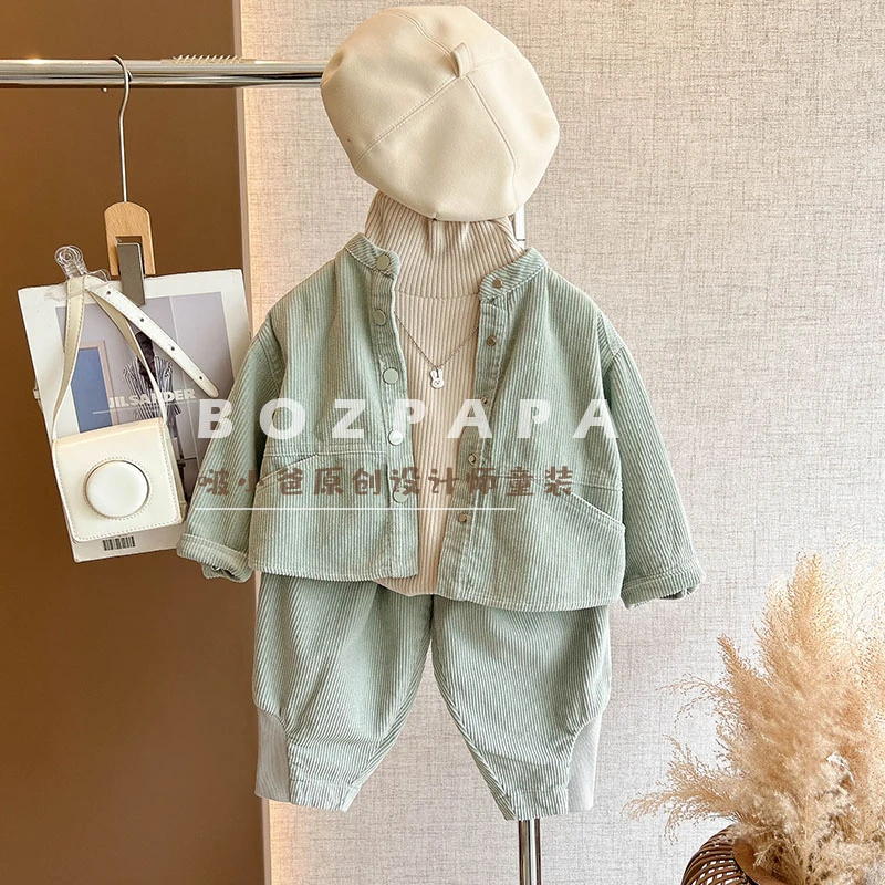 【蓝色心情】男童中性秋季两件套洋气长袖长裤套装开衫童套装