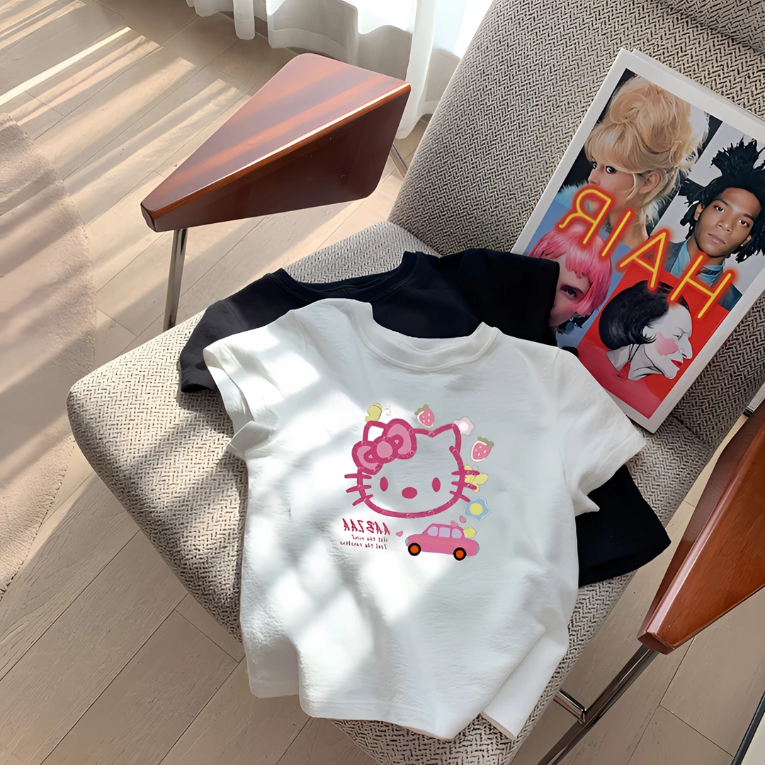 儿童装短袖t恤女童男童纯棉夏季洋气美乐蒂中大童宝宝半袖上衣潮