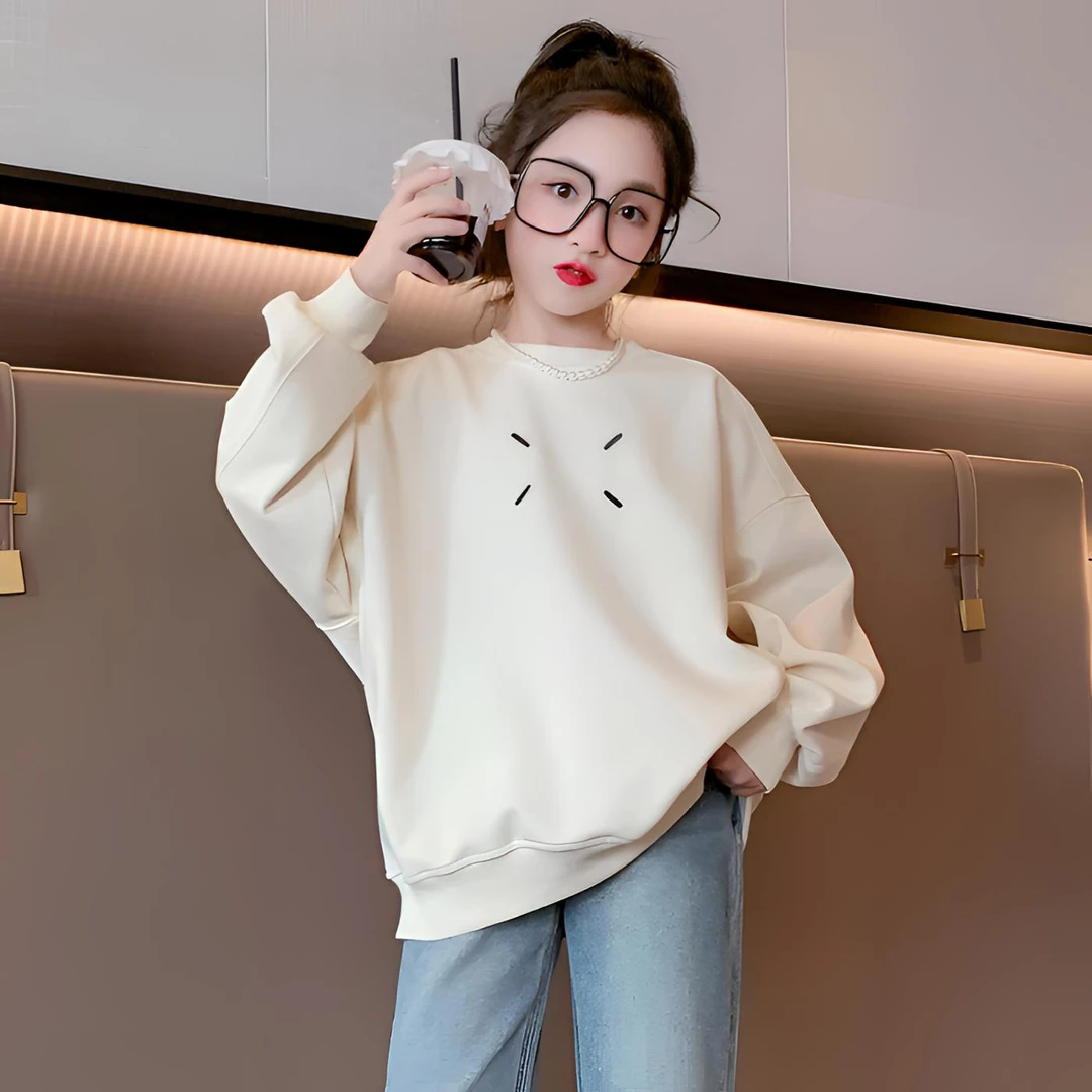 纯棉儿童衣服套头卫衣女童秋装宝宝童装外套小女孩男童刺绣上衣潮