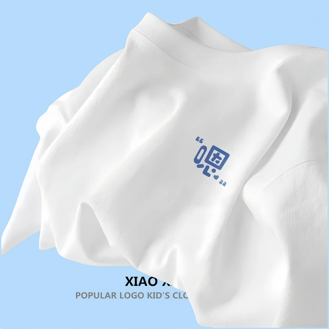 儿童短袖纯棉T恤女童上衣服男童打底衫夏季宝宝中大童小女孩白色