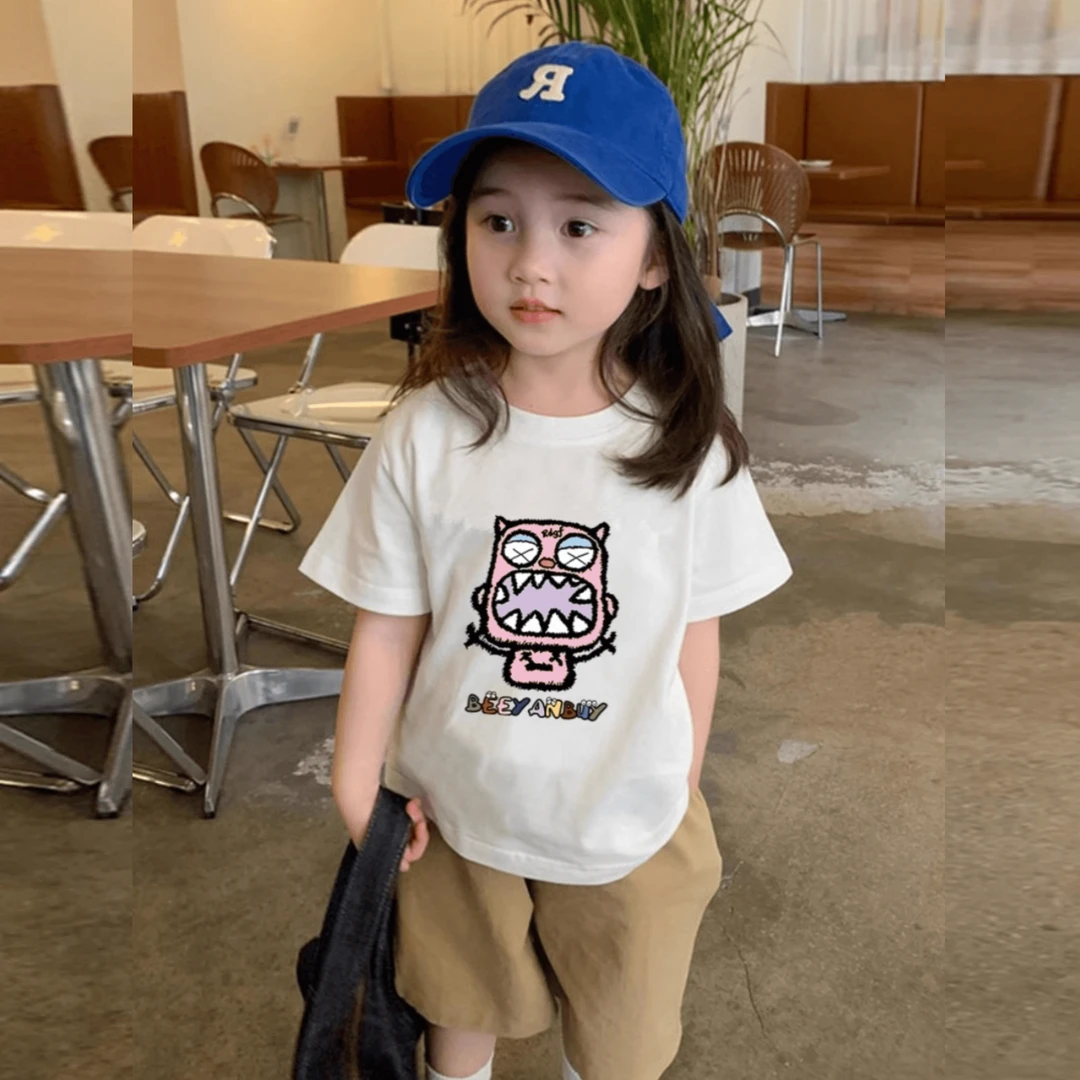 男女童纯棉短袖T恤儿童装韩版中大童小女孩洋气半袖宝宝上衣夏天