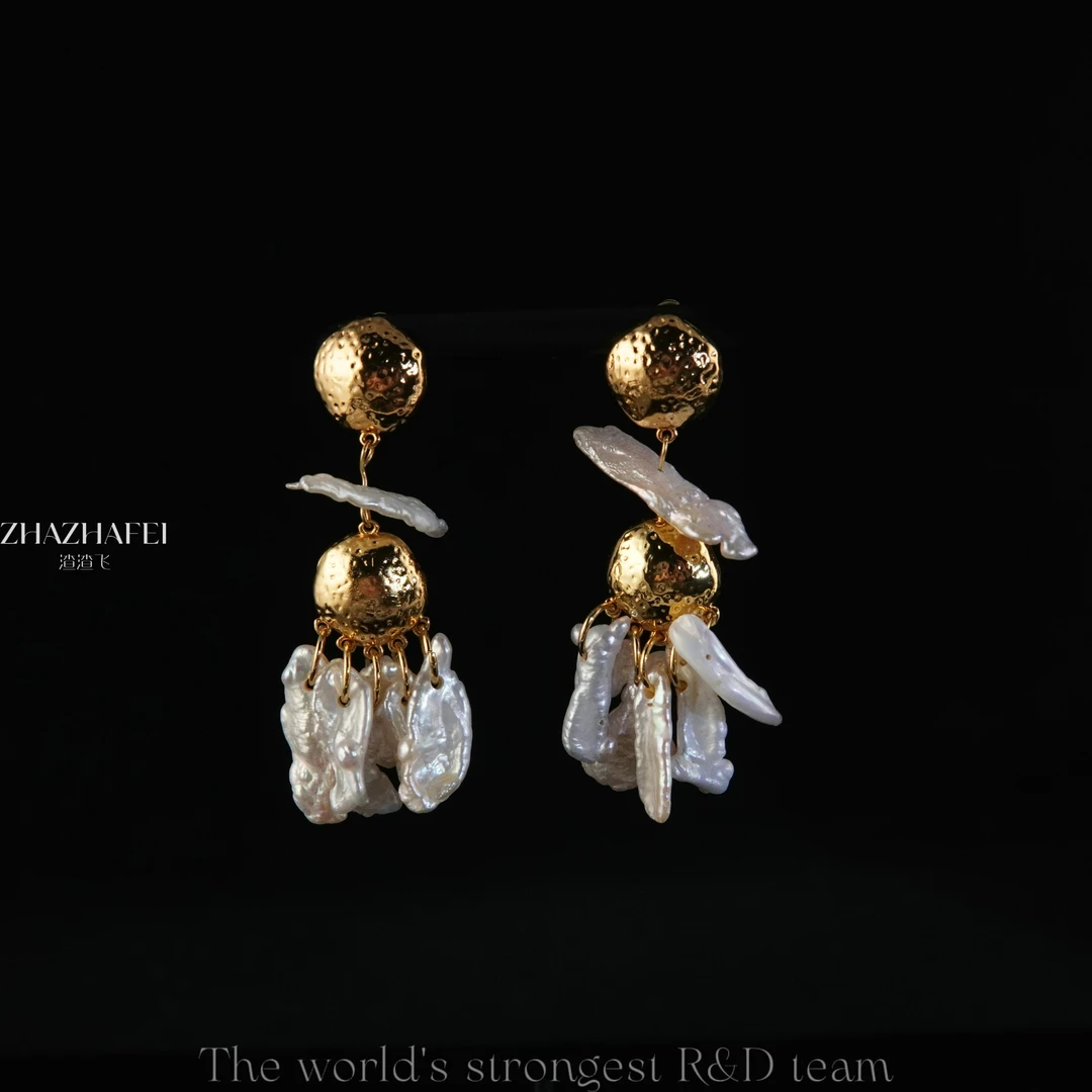 溯源好物Vintag中古法式长款巴洛克耳环~3331