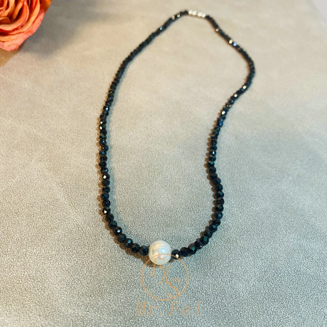 铜合金项链 溯源好物法式复古百搭黑色项链~7915