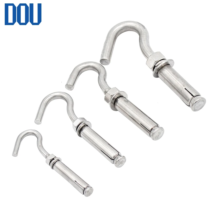 304不锈钢膨胀钩 万能挂钩 爆炸吊钩 拉爆螺丝钩井盖网固定钩子M8