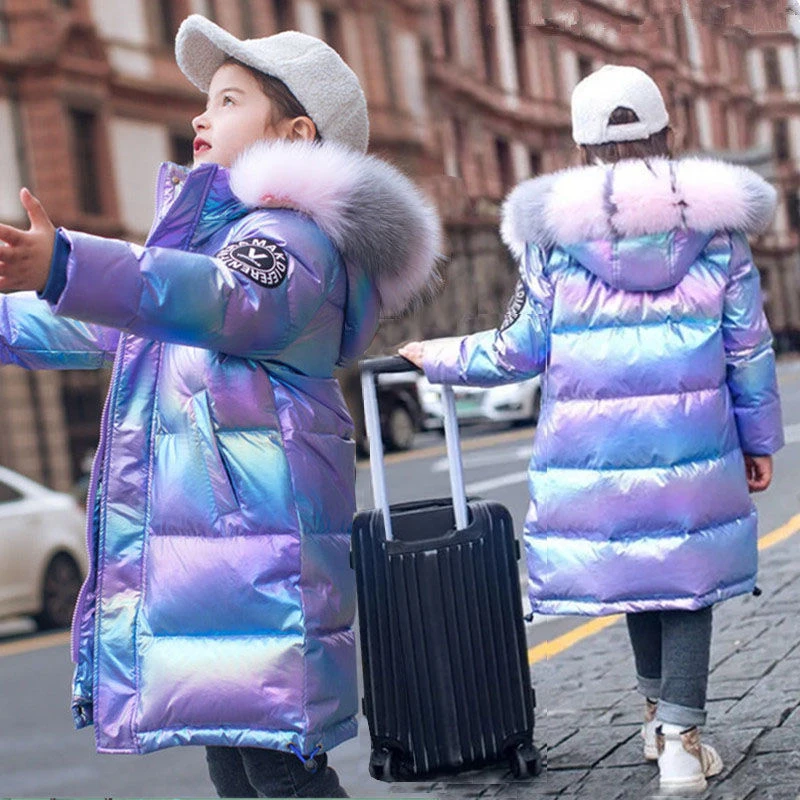 现货女童冬装棉衣2023新款韩版洋气冬季棉服儿童装外套亮面棉袄潮