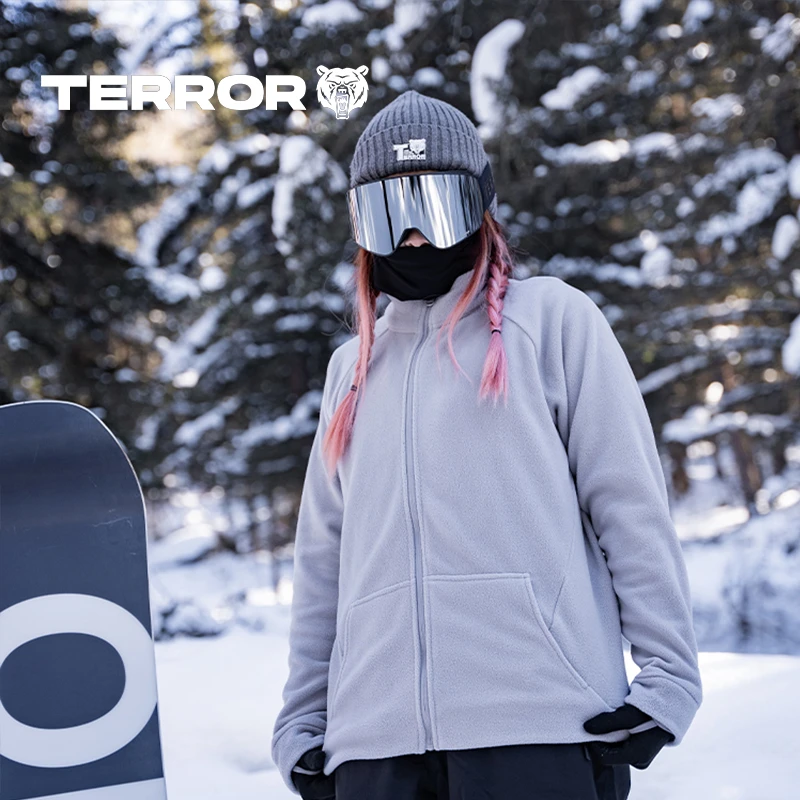 TERROR摇粒绒内搭抓绒衣滑雪内胆开衫加厚保暖滑雪上衣户外男女款