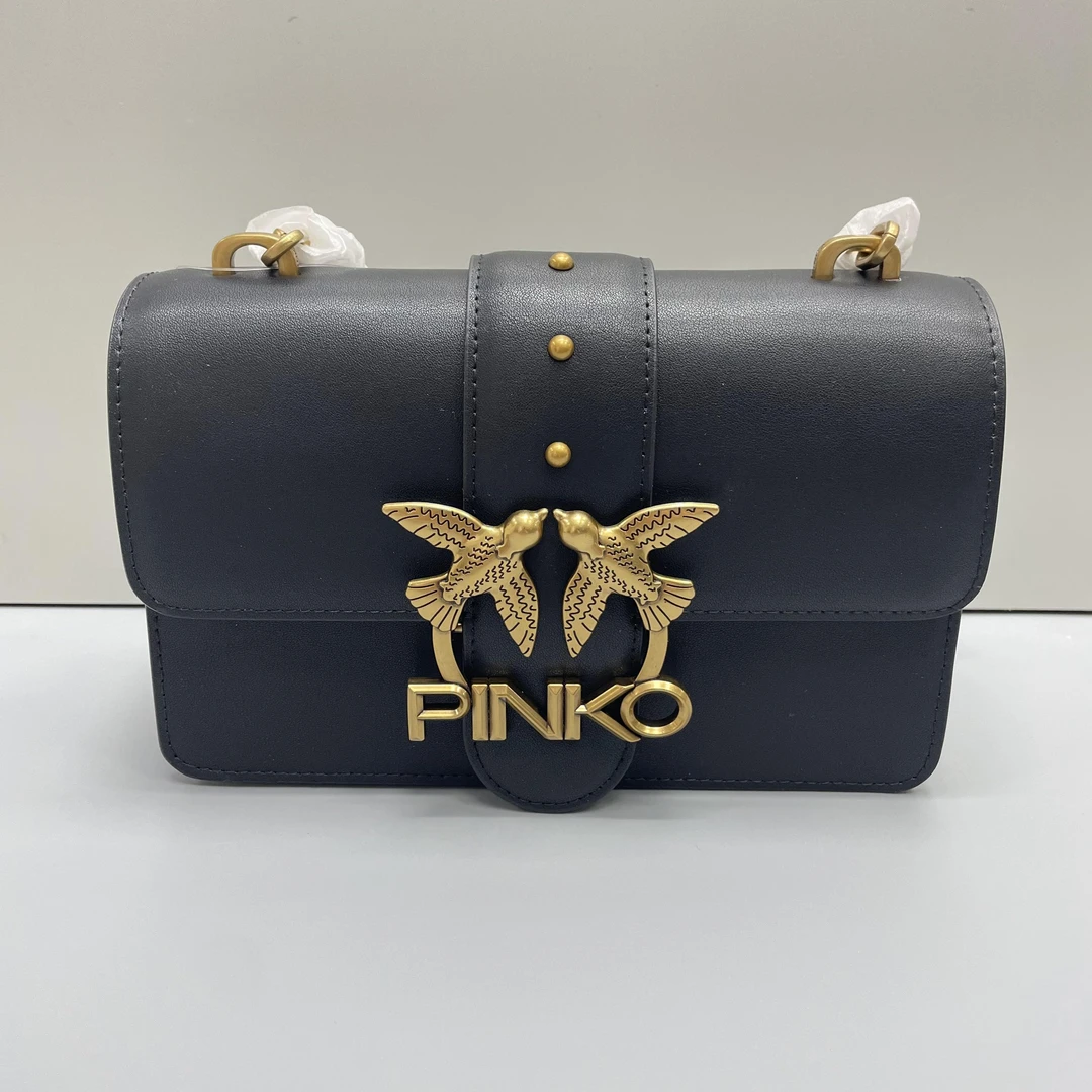 99新 PINKO 黑色燕子包20X13X5cmSL060101