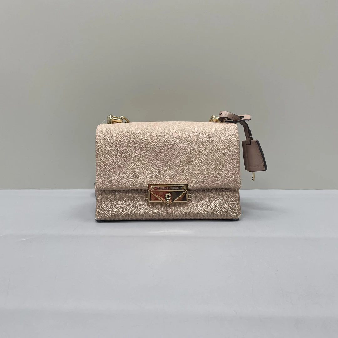 90新 MICHAELKORS/迈克高仕 小丽/玫瑰金链条包18*11*8cmA013009