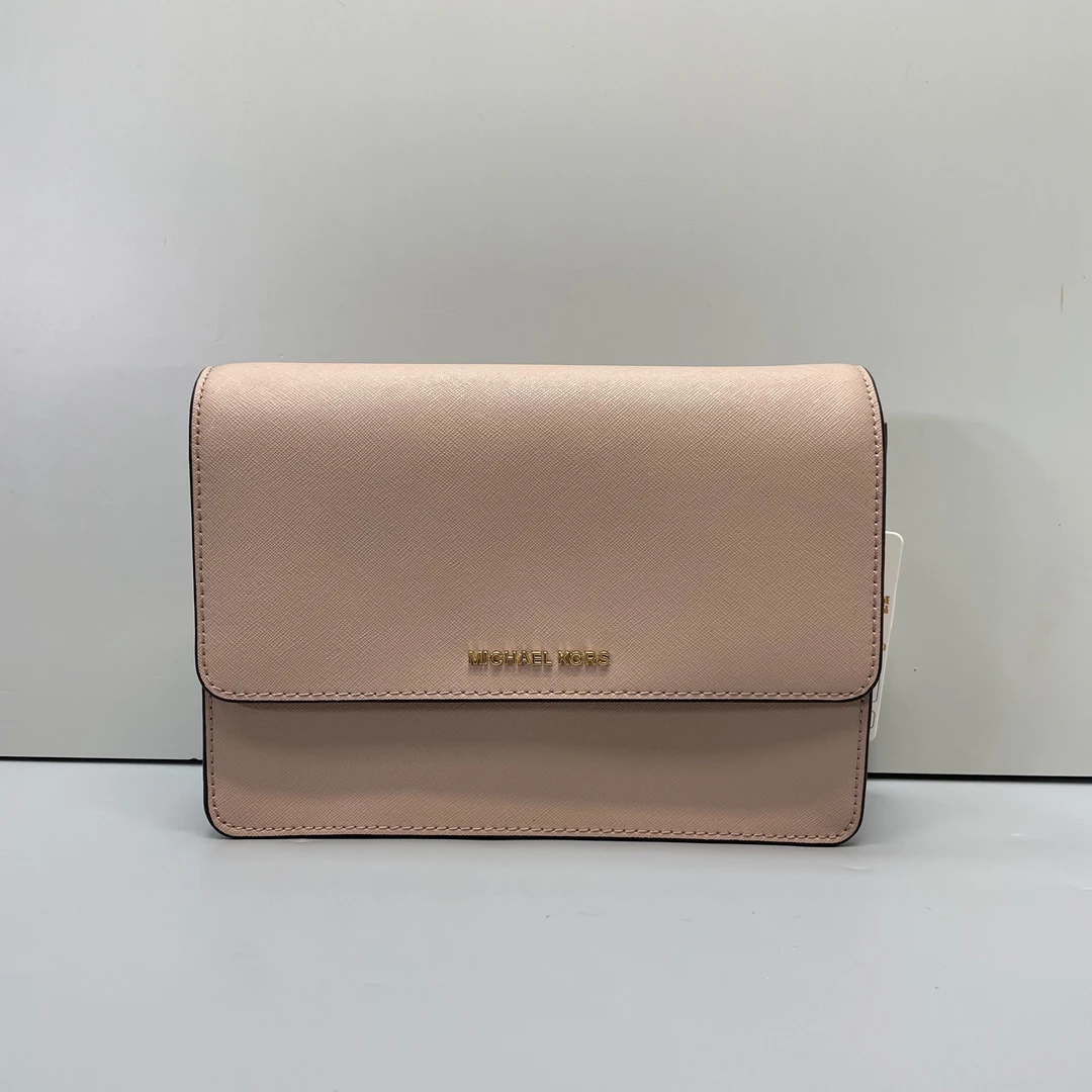 95新 MICHAELKORS/迈克高仕 小林/粉色斜挎包24*17*6cmA121210