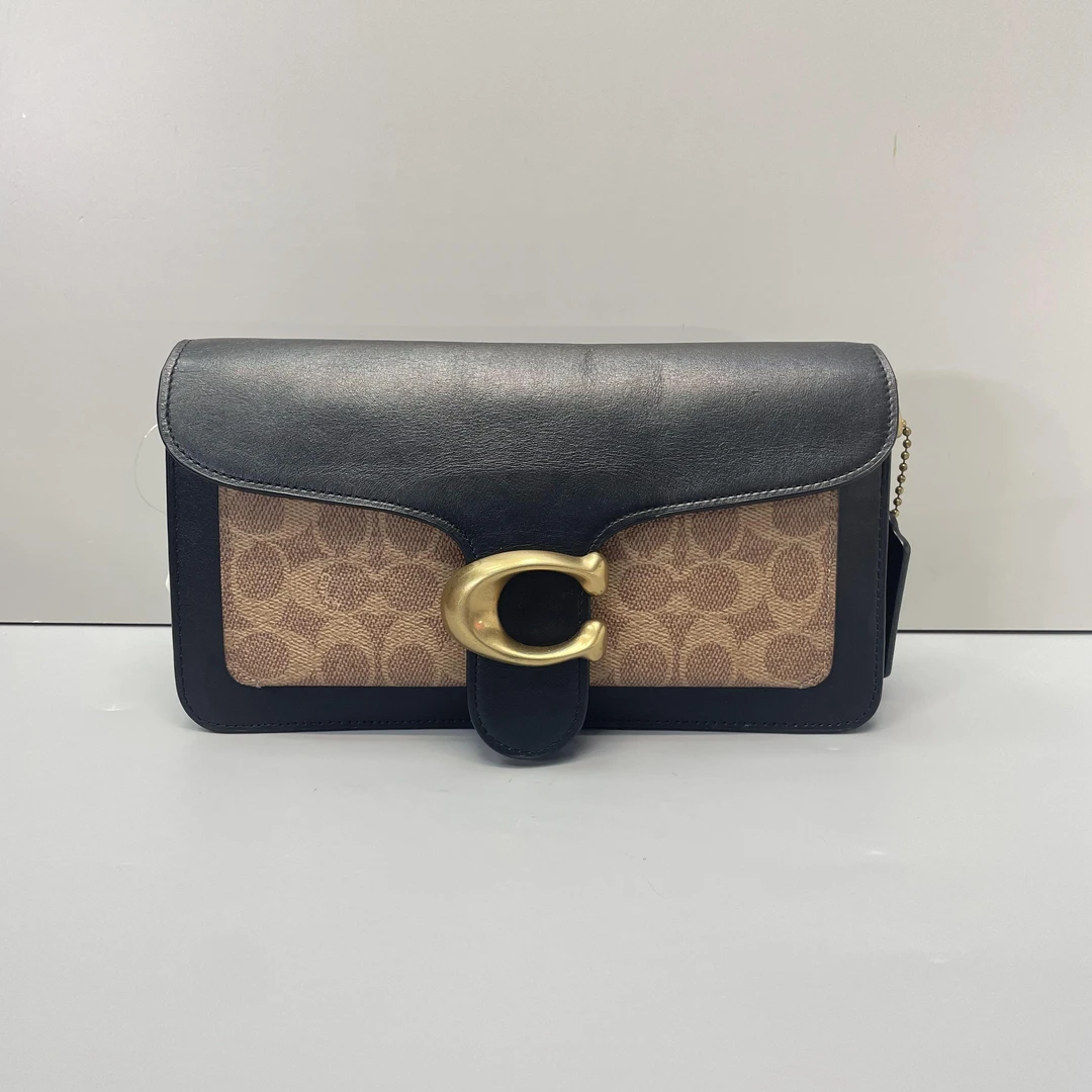 90新 COACH/蔻驰 tabby26黑拼老花酒神包26X15X7cmF110203
