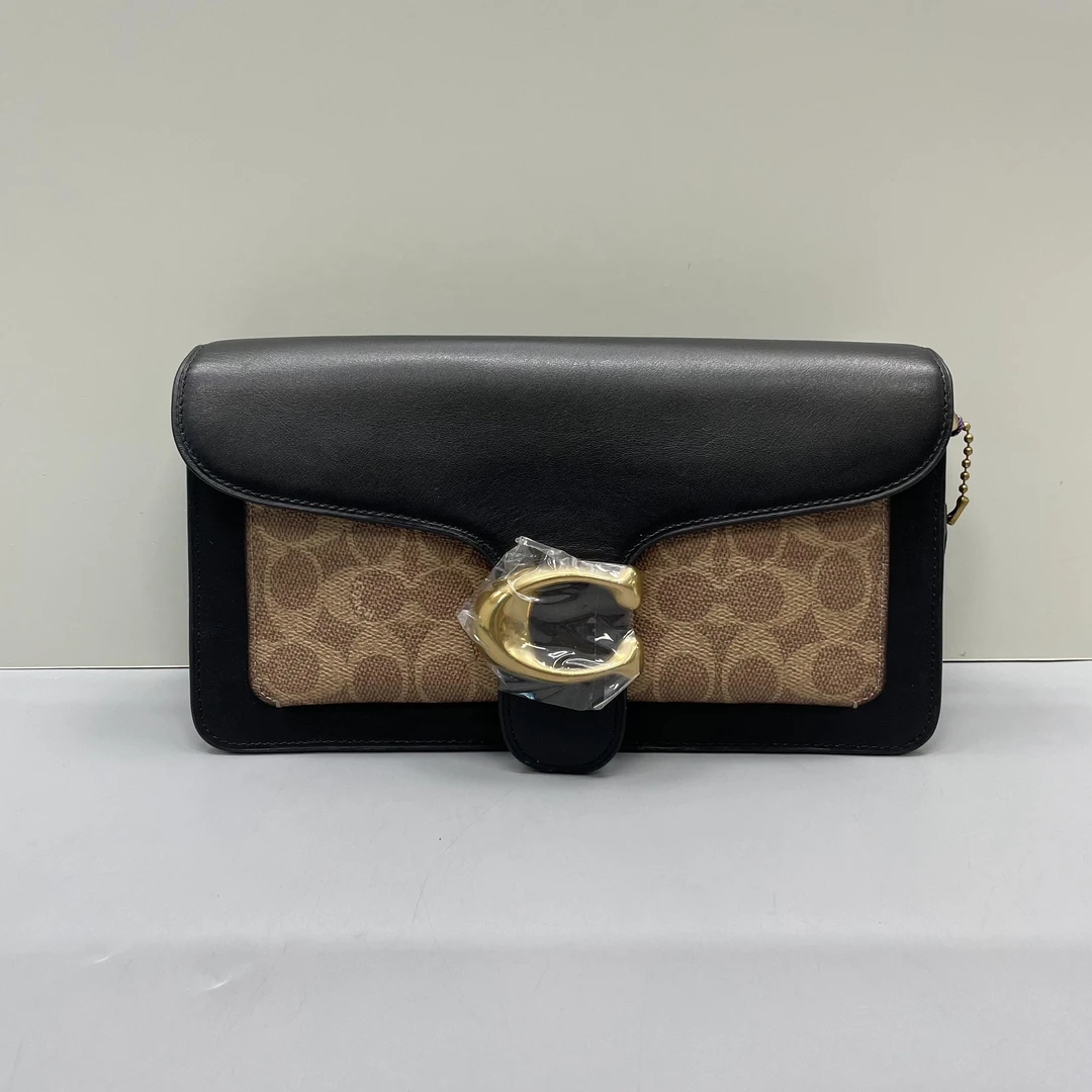 99新 COACH/蔻驰 tabby26黑拼老花酒神单肩包26X15X7cmK121501