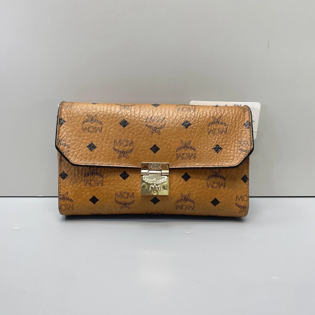 90新 MCM 媚姐/mcm干邑色链条包23x14x4cmF120501