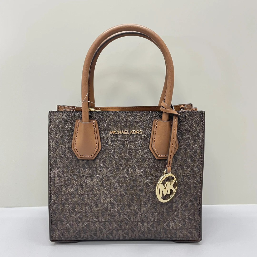 99新 MICHAEL KORS/迈克高仕 棕老花手提斜挎包22X19X10cmL011106
