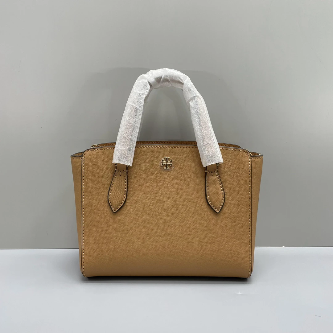 99新 Tory Burch/汤丽柏琦 小林/棕色小手提包21*17*10cmA062609