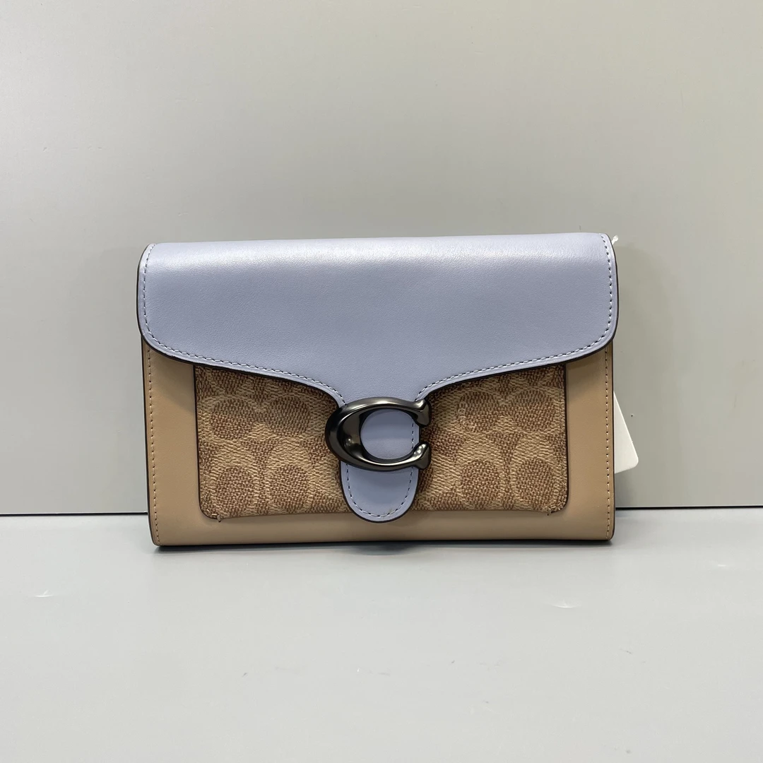 95新 COACH/蔻驰 tabby20蓝色老花链条斜挎包20*12*5cmL102608