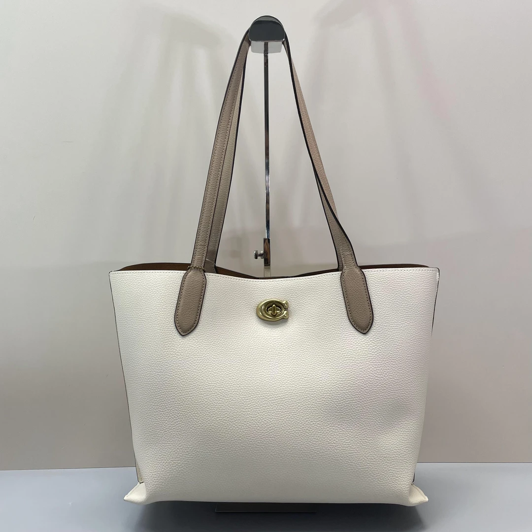 95新 COACH/蔻驰 willow34白色托特包34X28X13cmL071805