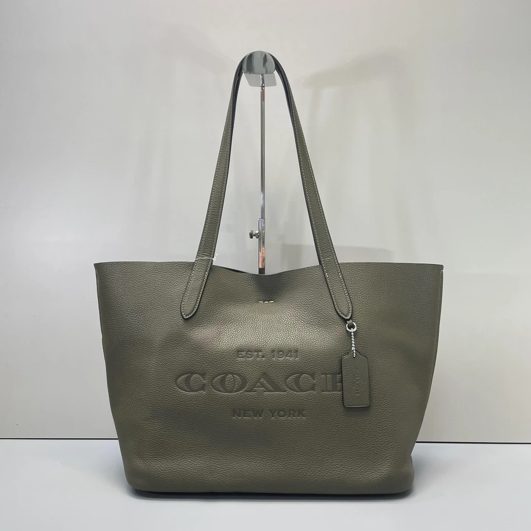 95新 COACH/蔻驰 绿色托特包35x27x13cmL092505