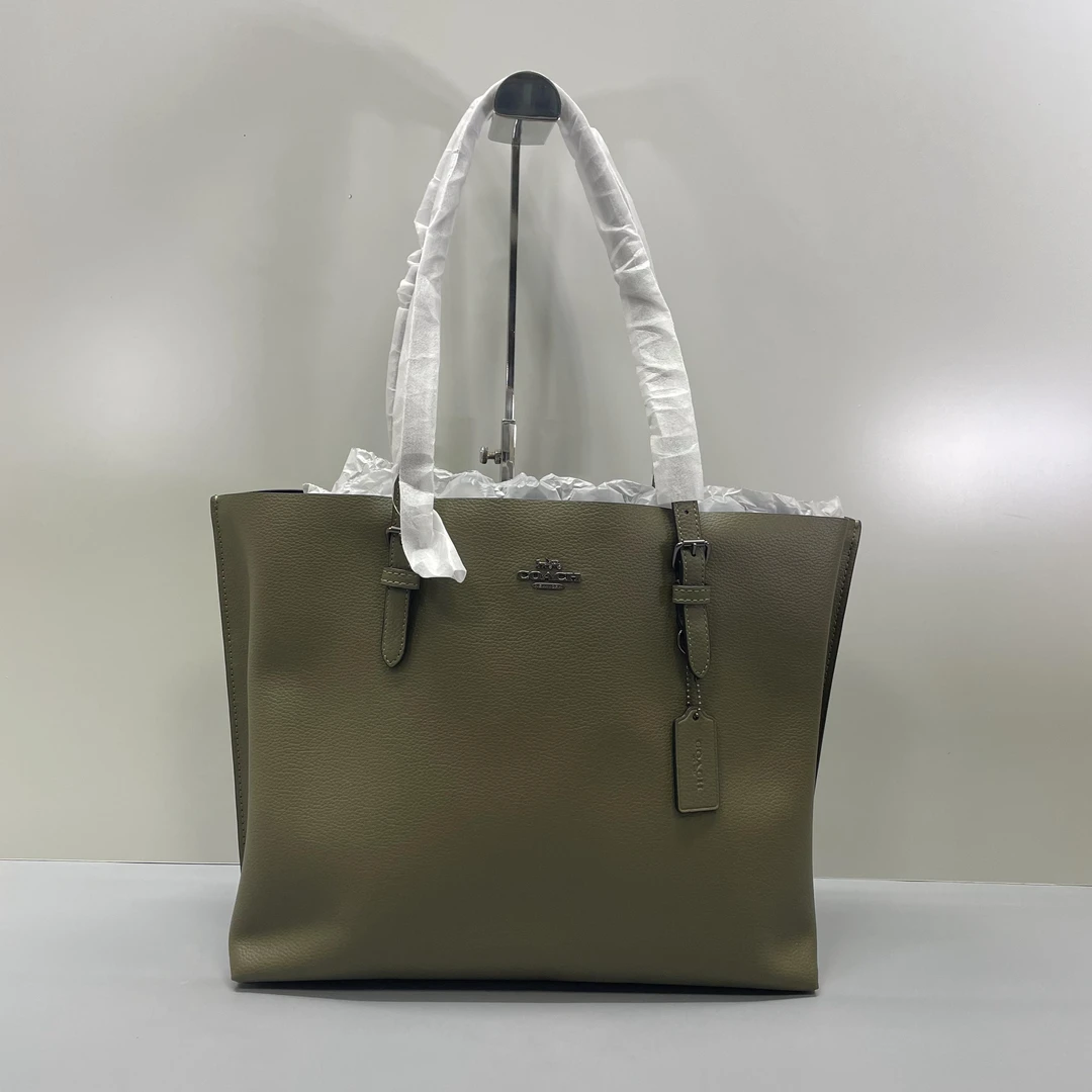99新 COACH/蔻驰 小丽/mollie海苔绿托特包34*28*13cmZ112904