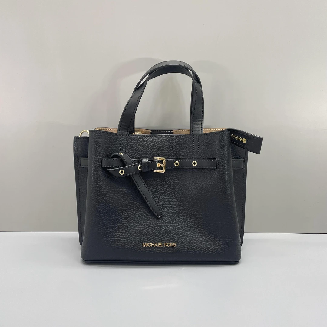 99新 MICHAELKORS/迈克高仕 小林/黑色手提包24*19*9cmA060903