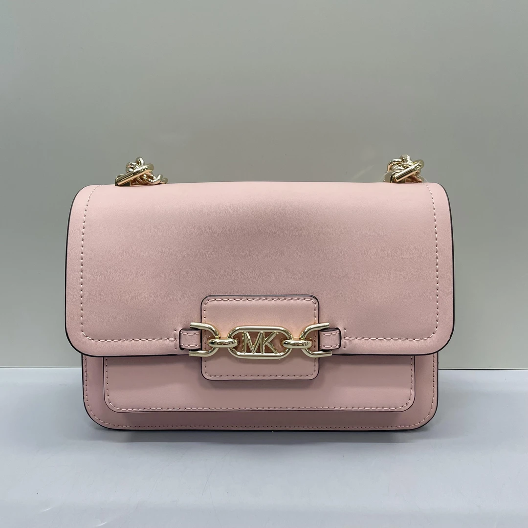 99新 MICHAEL KORS/迈克高仕 粉色链条斜挎包23X17X7cmL033005