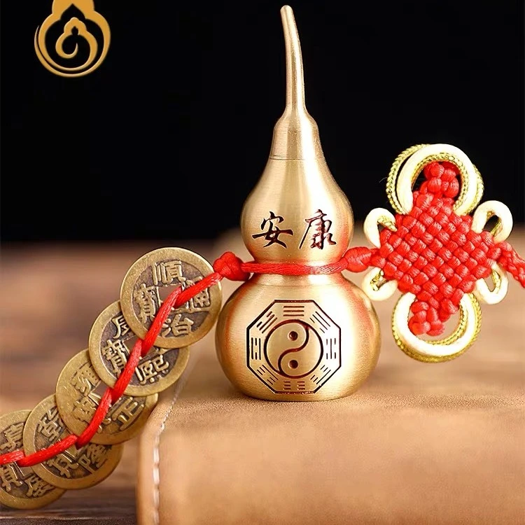 【老师推荐】黄铜加厚五帝钱装饰门对门挂件手工中国结福禄安康挂饰