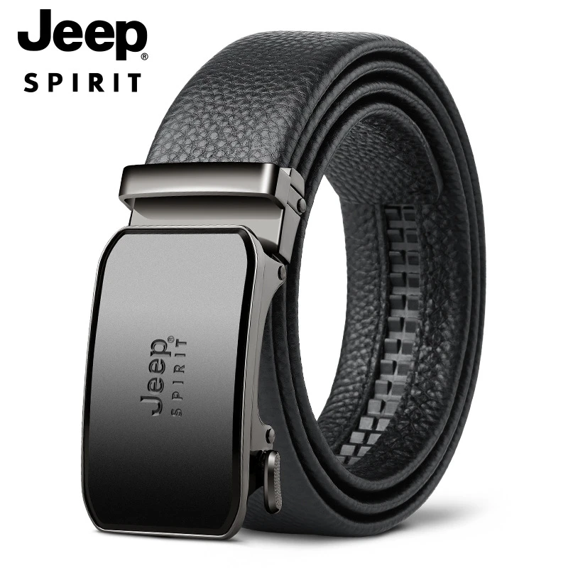 JEEP男士皮带2024新款真皮自动扣腰带男款年轻人商务休闲裤带潮