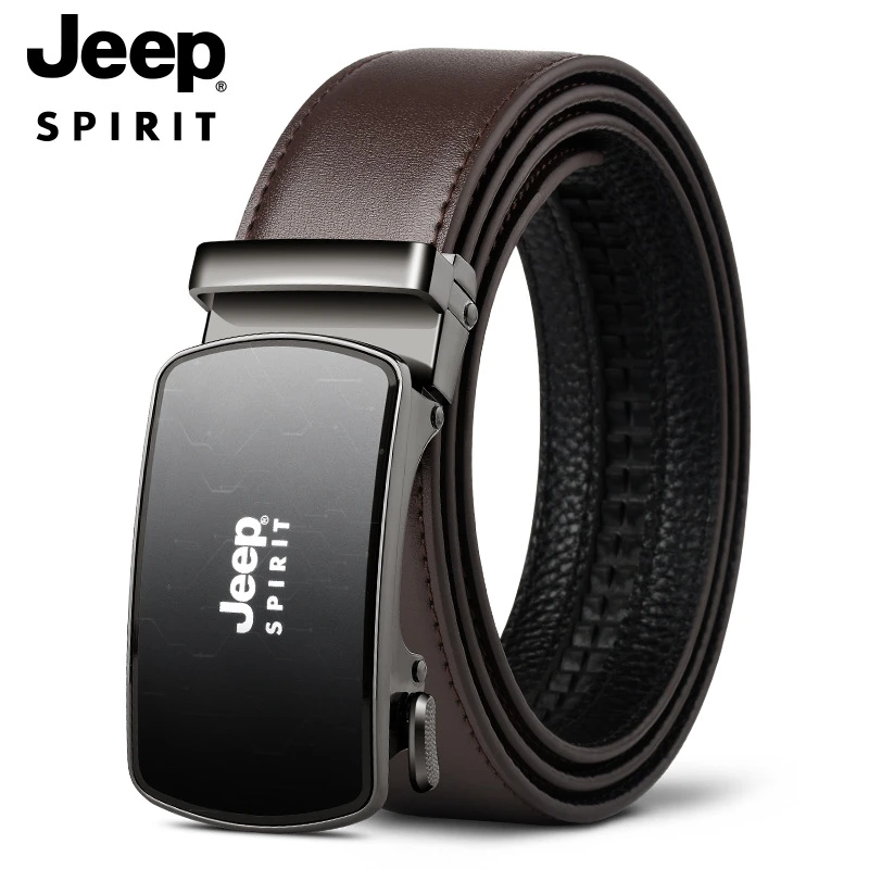 JEEP品牌皮带男士真牛皮西装裤腰带自动扣高级感商务休闲牛皮裤带