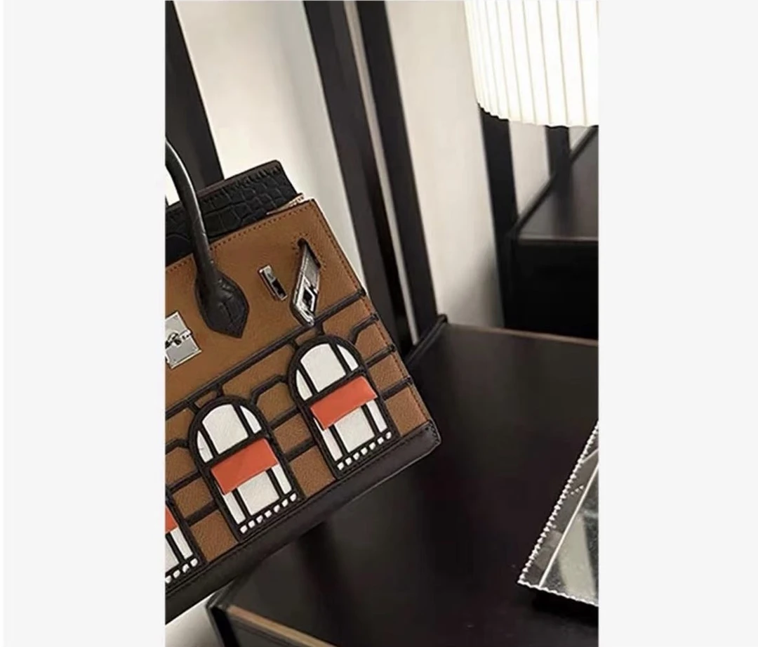 【手工定制】头层牛皮 房子包 百搭 时尚 通勤 休闲 真皮女包