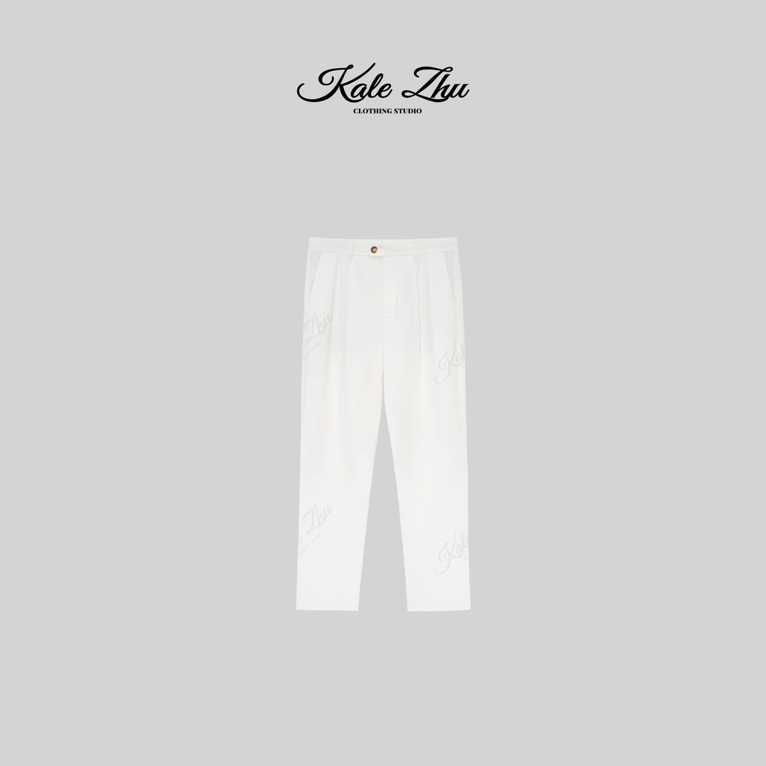 【KALE ZHU】“极简柔软麻”百搭直筒裤 KZFA4K030