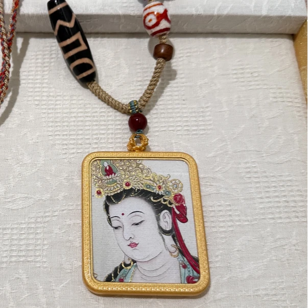 非金属布艺项链 【城丽】观音卡卡项链/条FL-2485