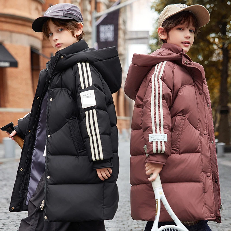 儿童羽绒服中大童2025新款冬季韩版男童中长款青少年洋气加厚保暖