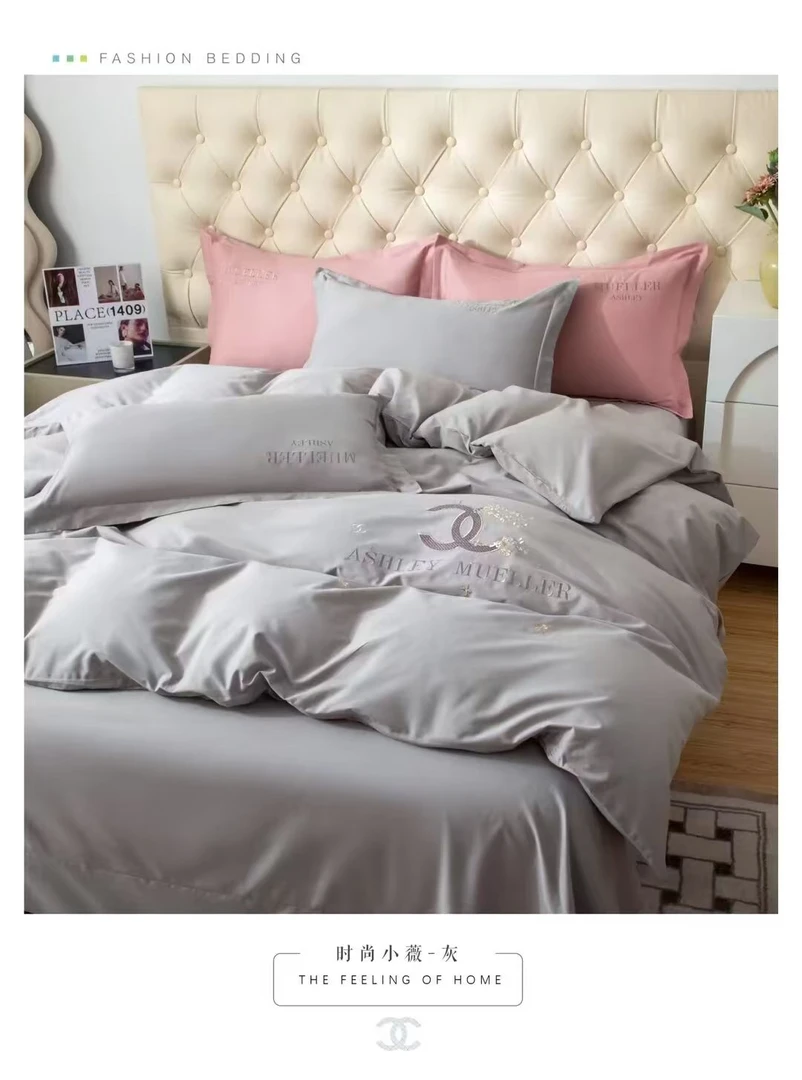 超细腻保暖绒四件套，零静电亲肤绒被罩2×2.3床单2.5x2.5枕套48×74