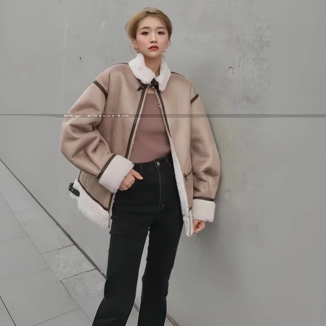 11025属于秋冬的那份帅里帅气…港风复古机车立 领加厚外套