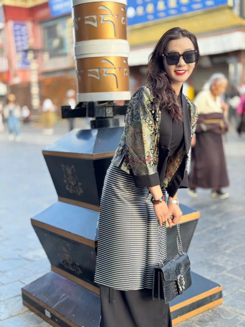 传统藏式时尚气质民族风女士三件套外套+无袖藏装+帮垫