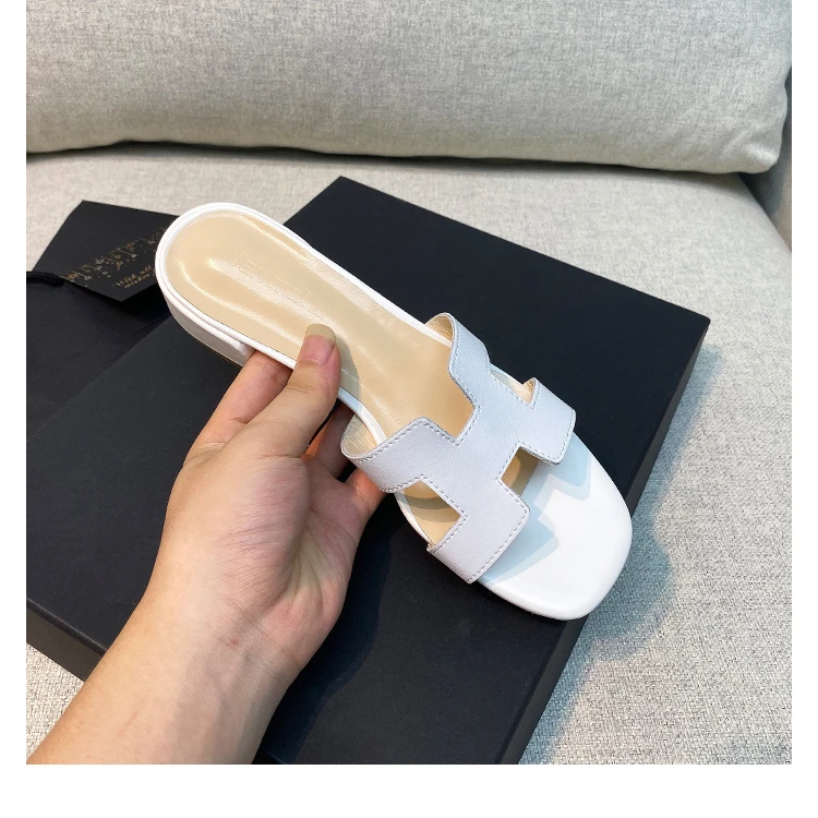 【真皮】女士凉拖鞋女2025年夏季仙女风夏时尚外穿沙滩一字凉拖鞋女