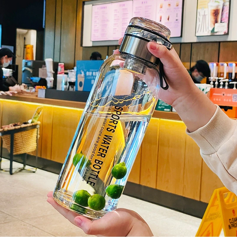 大容量男士玻璃杯超大女高颜值水杯便携耐高温泡茶杯子大号茶杯