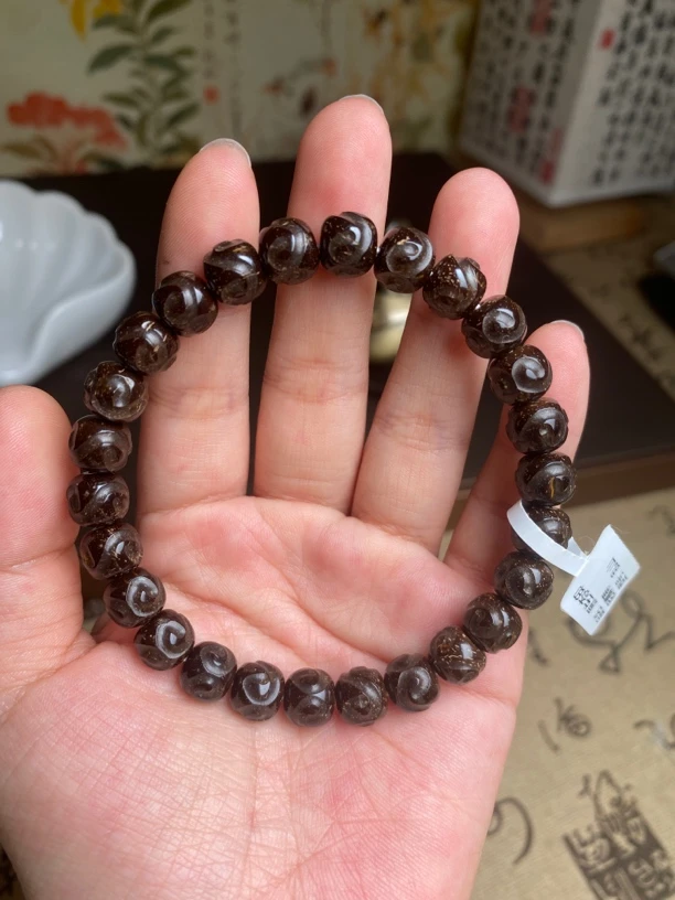 「灵韵文玩 」椰蒂9*8乱山手工干磨单圈
