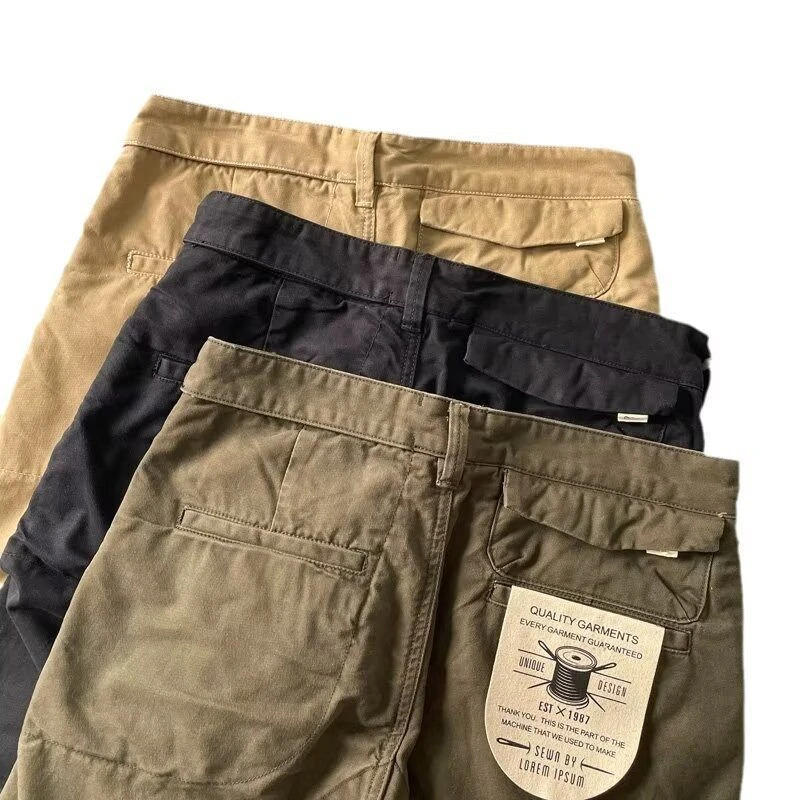 美式复古水洗街头风工装裤男款重磅工作耐磨透气修身长裤一件代发