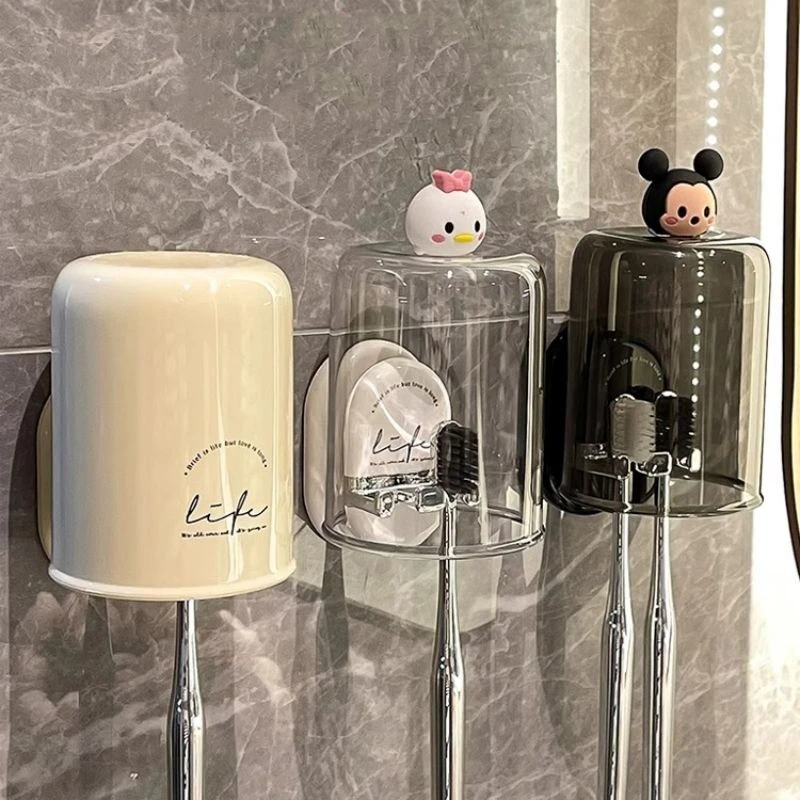 牙刷架子置物架免打孔电动牙刷漱口杯壁挂式家庭牙具刷牙杯子挂架