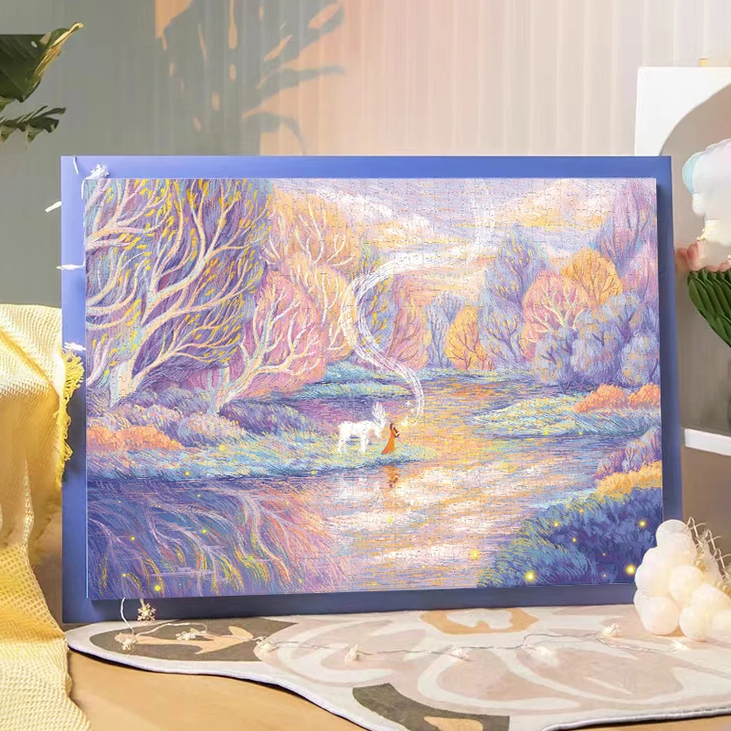 拼界乐图神秘森林闪粉1000片拼图成人款木野芝芝进口蓝卡减压玩具