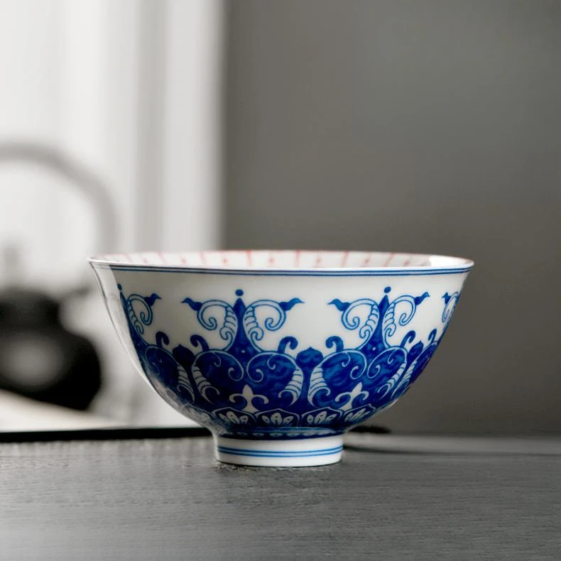 七丞堂手工拓片千佛大茶碗复古陶瓷主人杯茶杯单杯复古敦煌茶杯