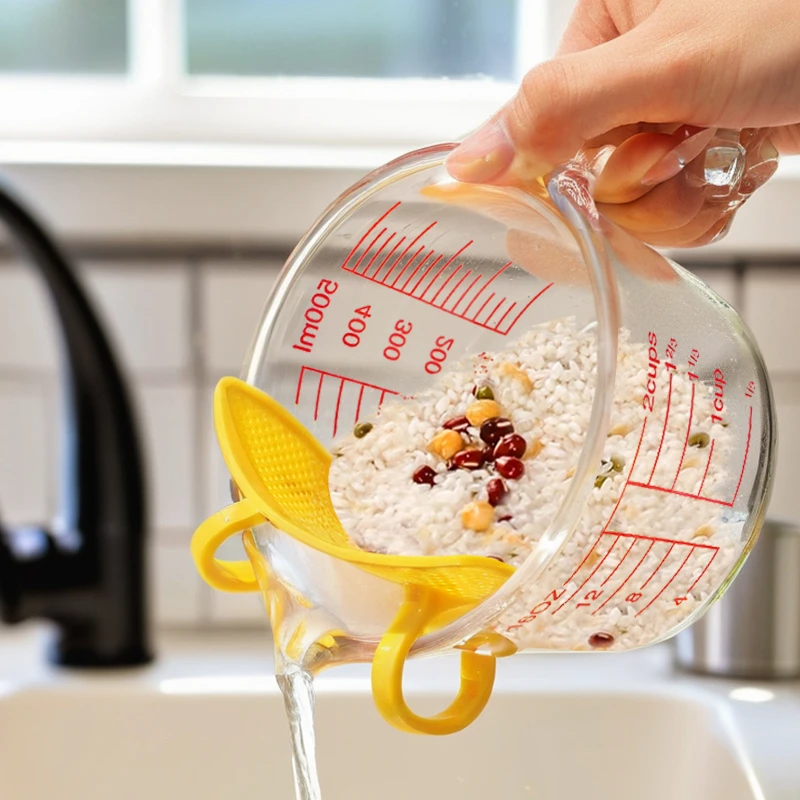 玻璃量杯家用大容量烘培蛋液鸡蛋羹过滤网淘米碗烘焙工具带刻度碗