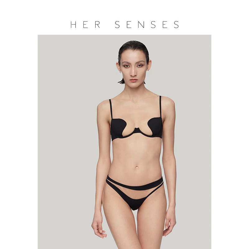 HER SENSES/何识留白设计感3/4杯文胸记忆软钢圈胸衣女士内衣B091