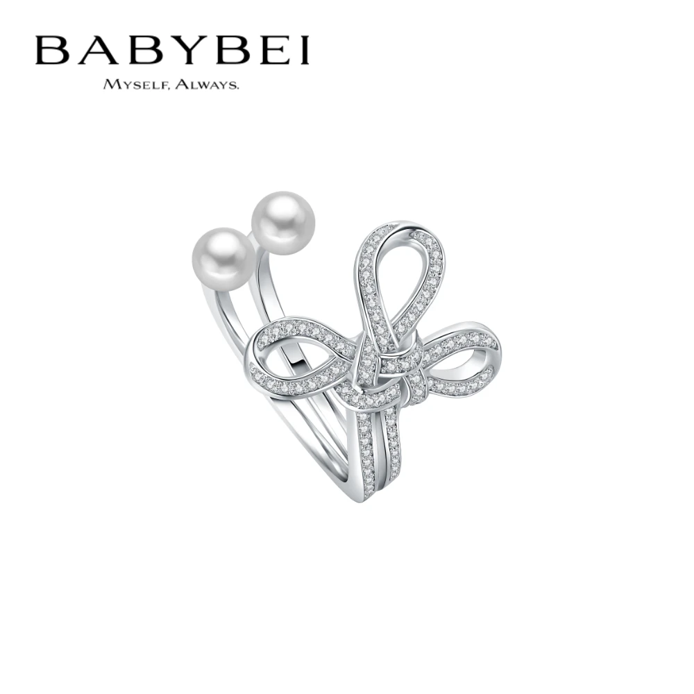 BABYBEI/初贝 925银戒指 中国结戒指女贝珠国潮吉祥开口气质小众